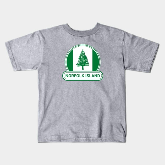 Norfolk Island Country Badge - Norfolk Island Flag Kids T-Shirt by Yesteeyear